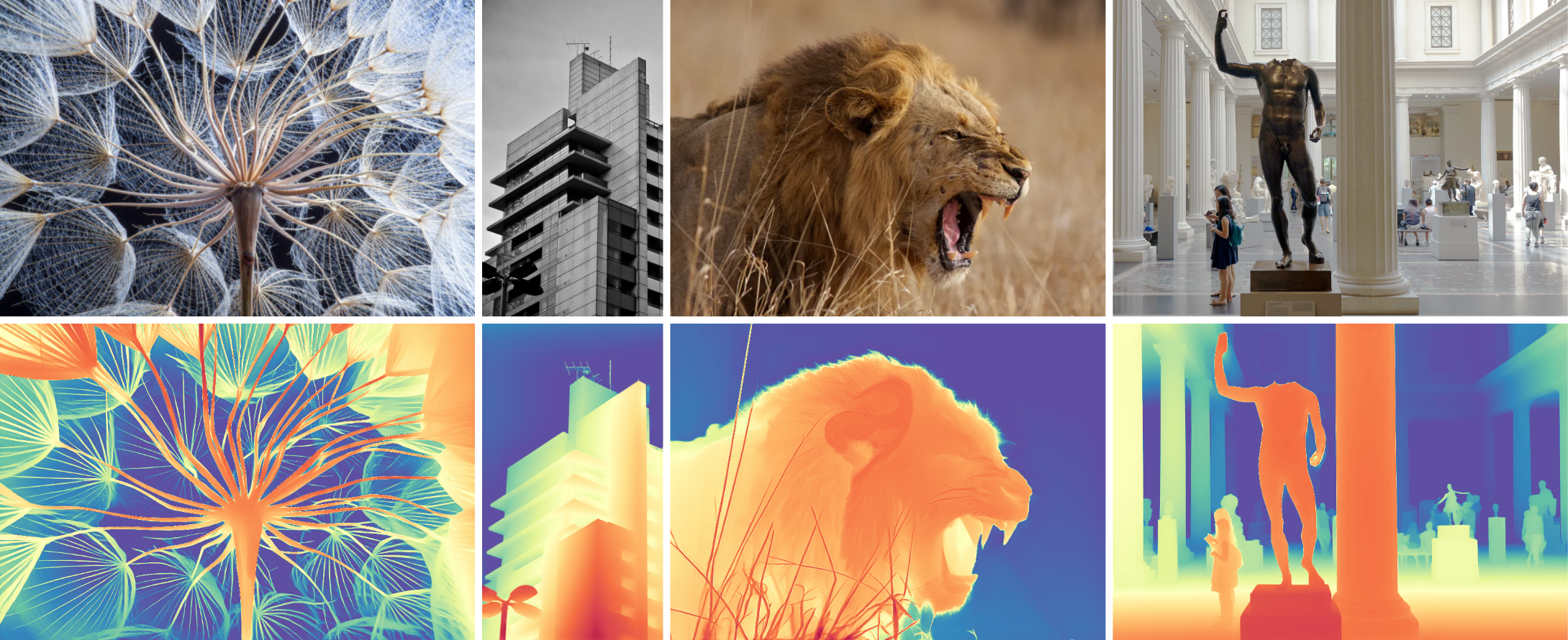 Teaser image demonstrating DpethFM depth estimation.